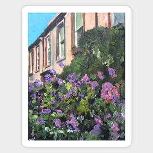 Lovely Purple Flowers And A Scottish House Sticker